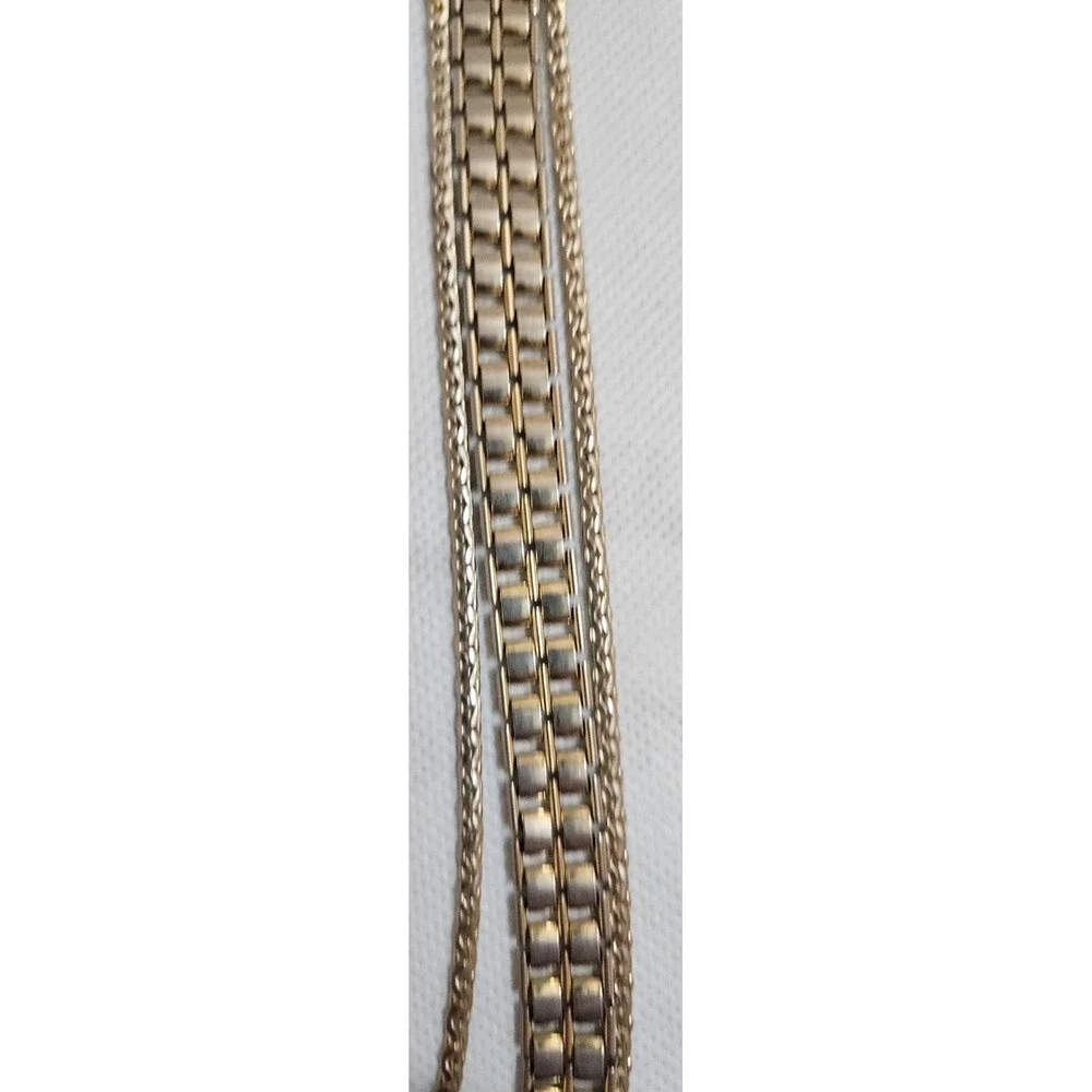 Gold Tone Multi Strand‎ Chain Bracelet Statement Jewelry Fashion Accessory
